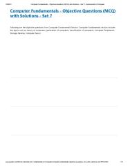 Computer Fundamentals - Objective Questions (MCQ) with Solutions - Set 7.pdf